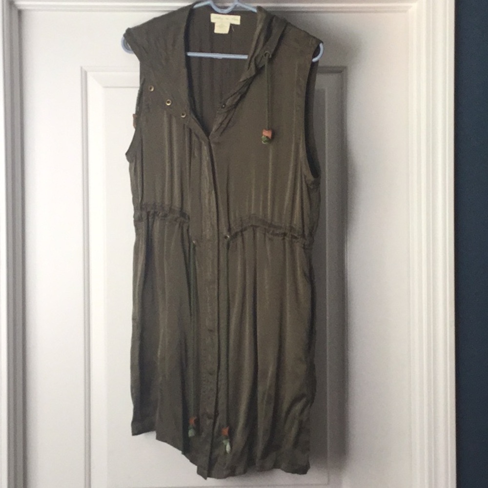 Versatile Silk Vest or Dress with snap closure and drawstring waist